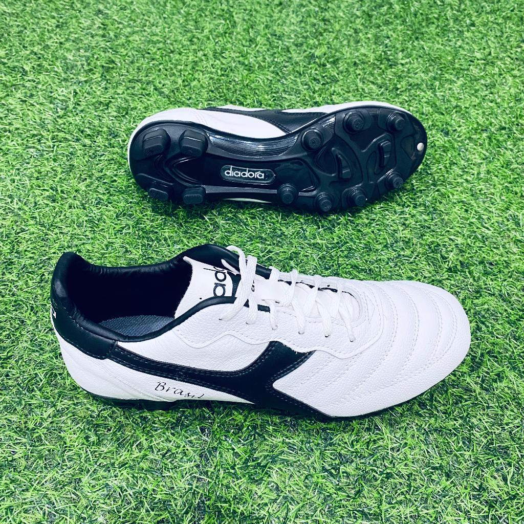 Sepatu Diadora Sepatu Bola Kulit Asli Outsole KDH Putih Strip Hitam