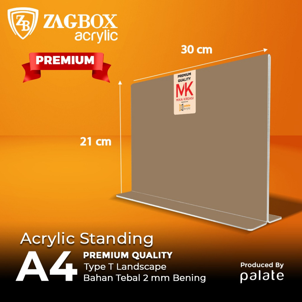 Acrylic Tent Holder - Akrilik Tent Card A4 T Landscape Brosur- PREMIUM