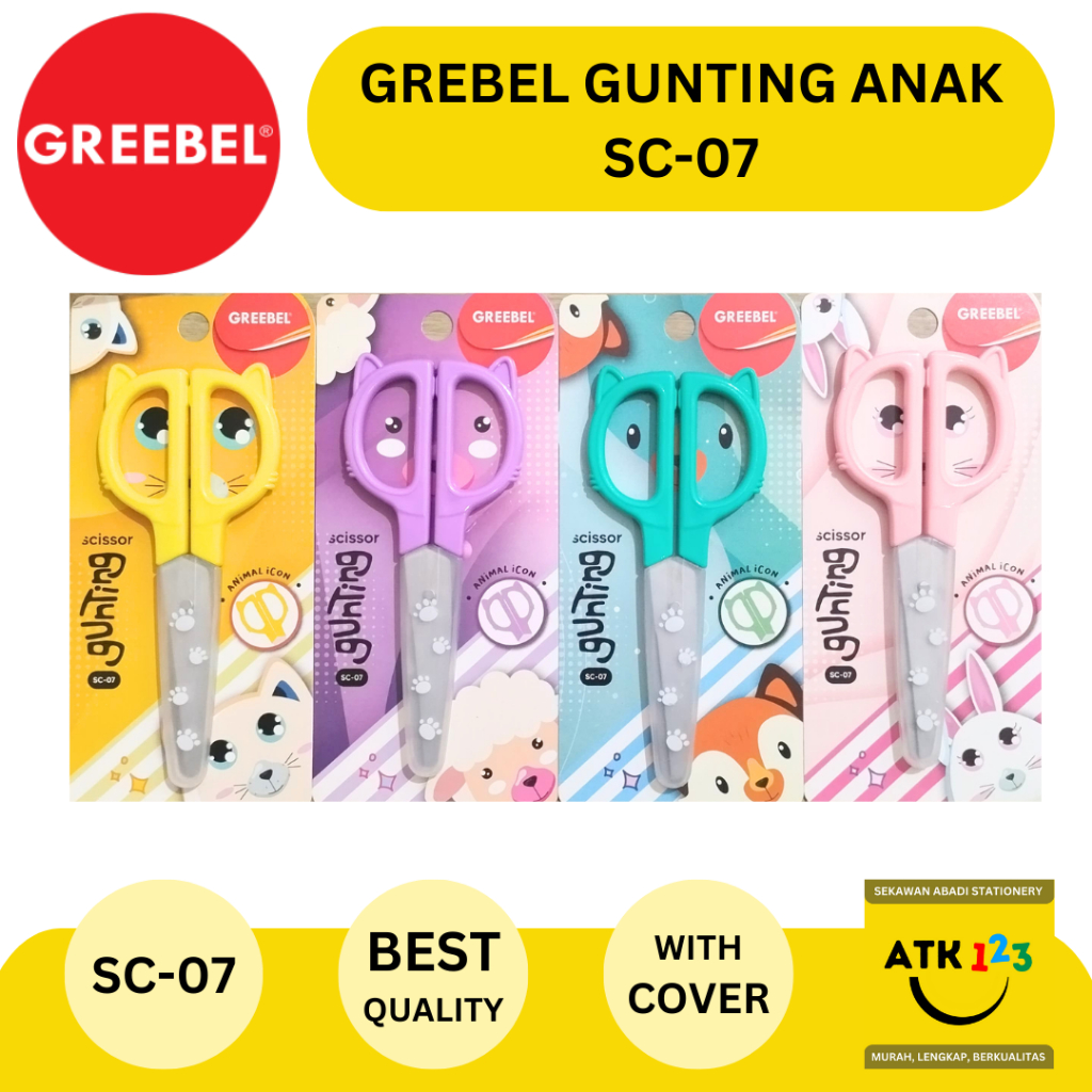 

Gunting Anak Merk Grebel SC-07 Gunting Kertas / Gunting Sekolah Anak / Gunting Lucu