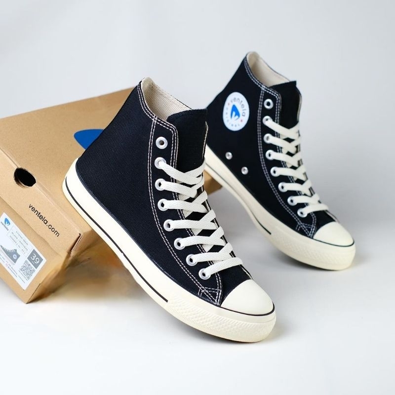 Ventela Ethnic High Black Natural Original Sepatu Hitam Putih