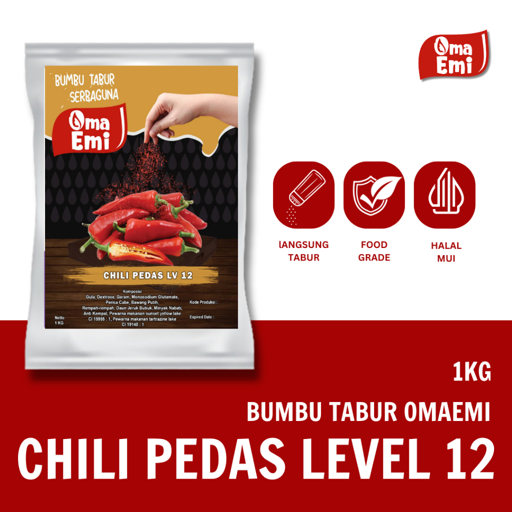 

BUMBU TABUR CHILI PEDAS LEVEL 12 1KG