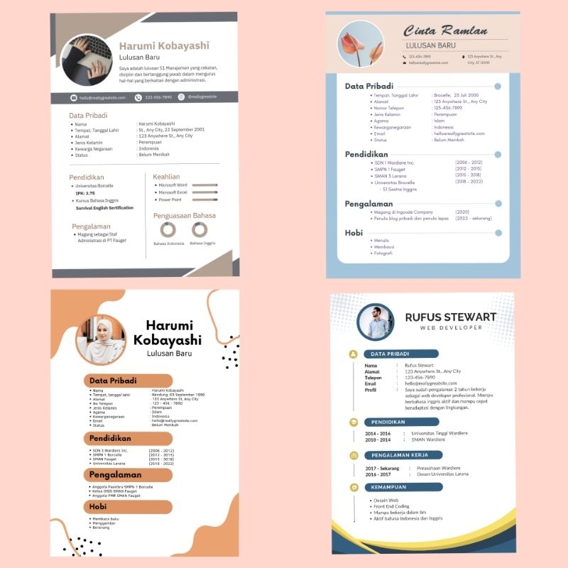 jasa pembuatan Daftar Riwayat Hidup dan Lamaran Kerja Murah Profesional