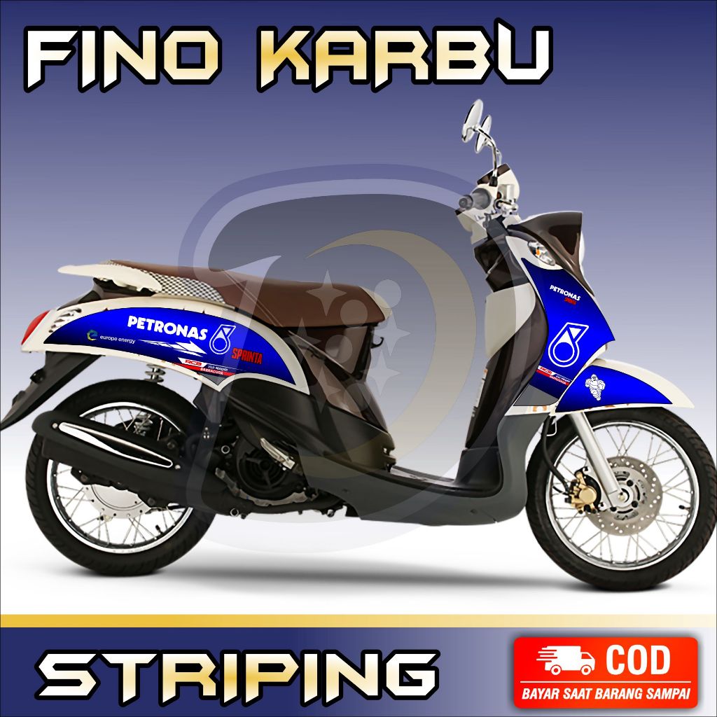 Striping Lis Fino Karbu Stiker Variasi Motor Fino Karbu Striping Yamaha Fino Karbu Petronas