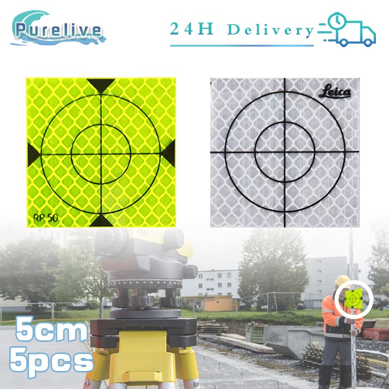 

5pcs Survey Reflector Sheet 50x50mm Prisma Target Sticker Stiker Sticker Target Leica