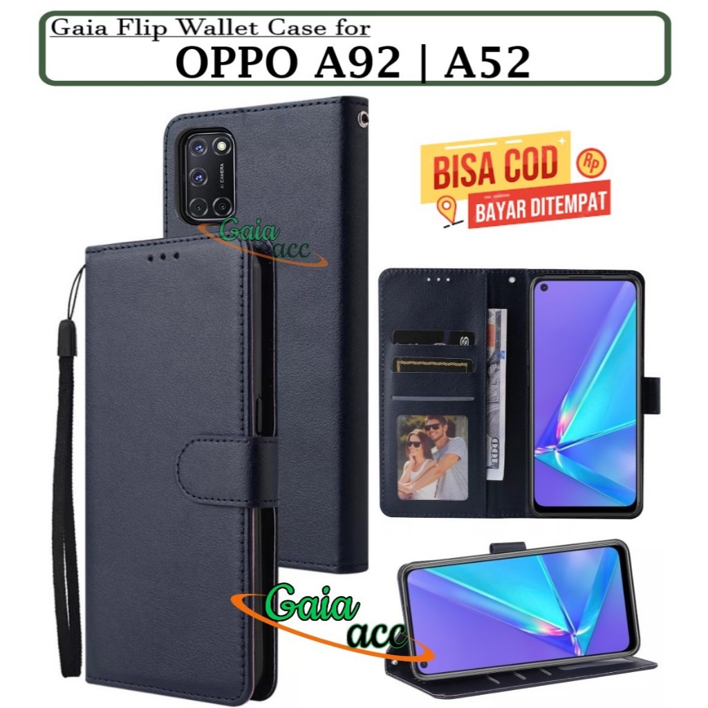 Flip Case OPPO A92 2020/A52 2020 wallet leather standing flipcover Casing dompet