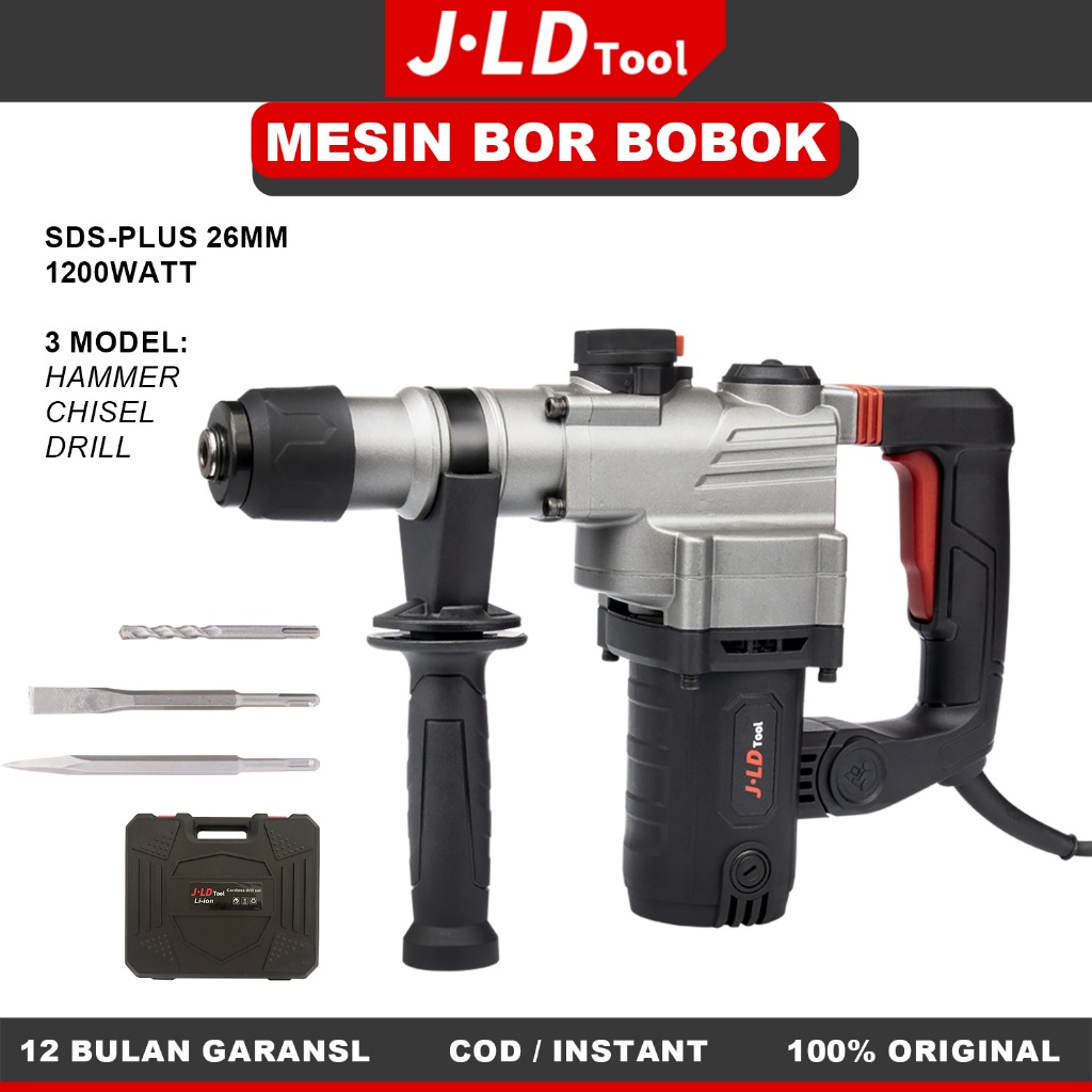 JLD Mesin Bor Hammer Drill bor beton jld 3 fungsi original Mesin bor bobok 26mm Hammer Drill Elcetri