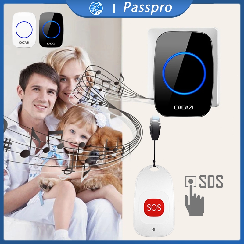 CACAZI Bell Panggilan Nirkabel Bell Wireless Nurse Calling System Tombol Sos Panggil Darurat Panggil