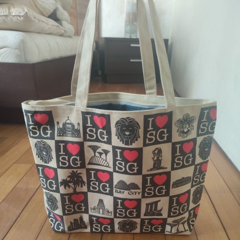 tas tenteng/tote bag/tas wanita/tas murah/tas singapore/preloved murah/tas serbaguna