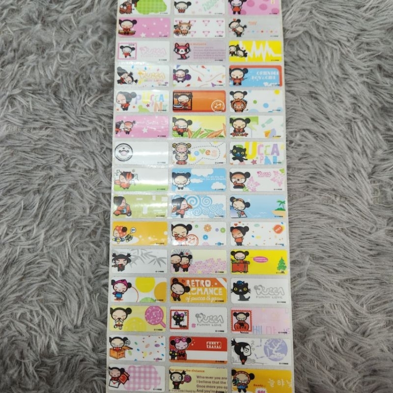

Stiker nama waterproof/Size M Motif Cewek Isi 60 Pcs/Cetak stiker nama murah