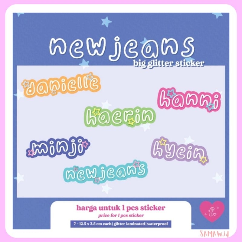 

Big Glitter Sticker New Jeans | Stiker Dekorasi | Stiker HP | Stiker Newjeans