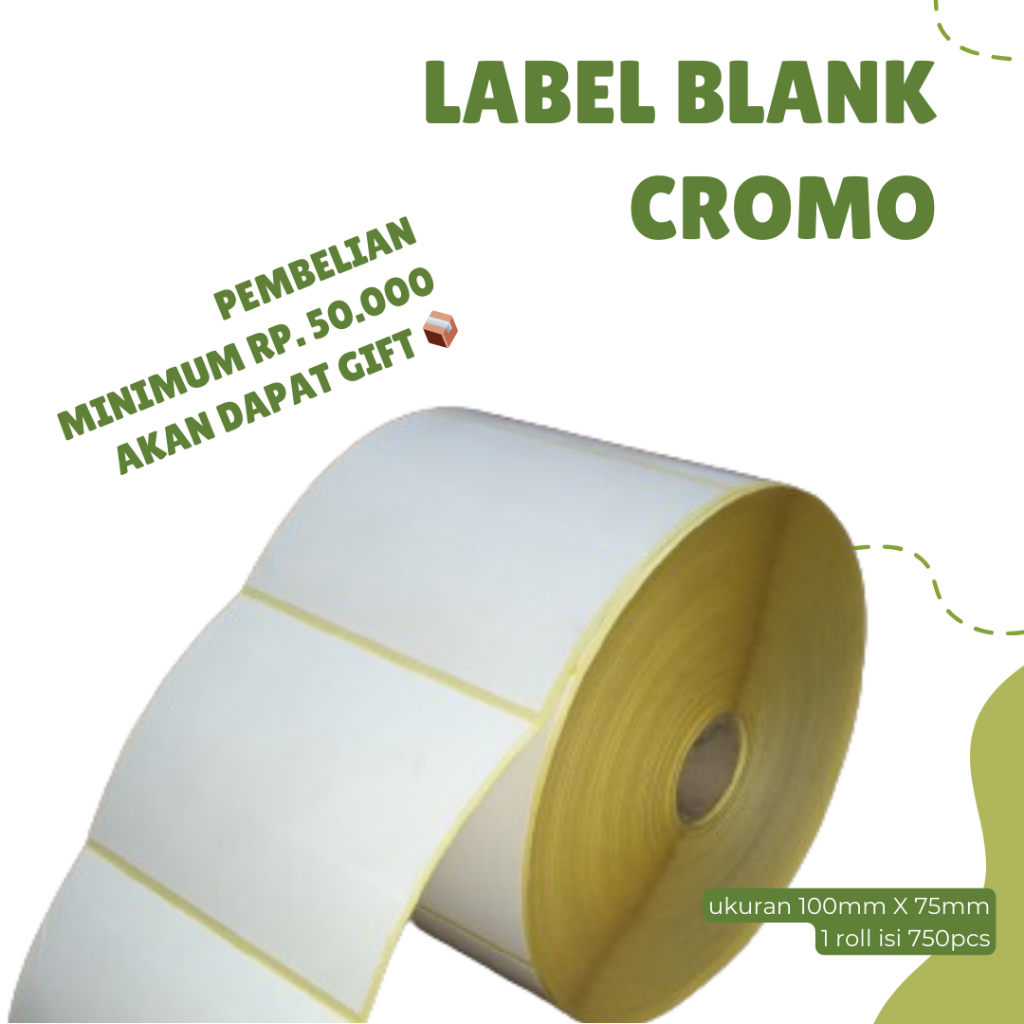 

LABEL BLANK CROMO UK. 100MM X 75MM // 1 ROLL @ 1.000pcs