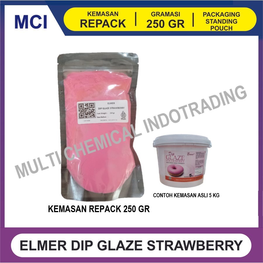 

ELMER DIP GLAZE 250GR - TOPPING DONAT PISANG NUGGET - STRAWBERRY