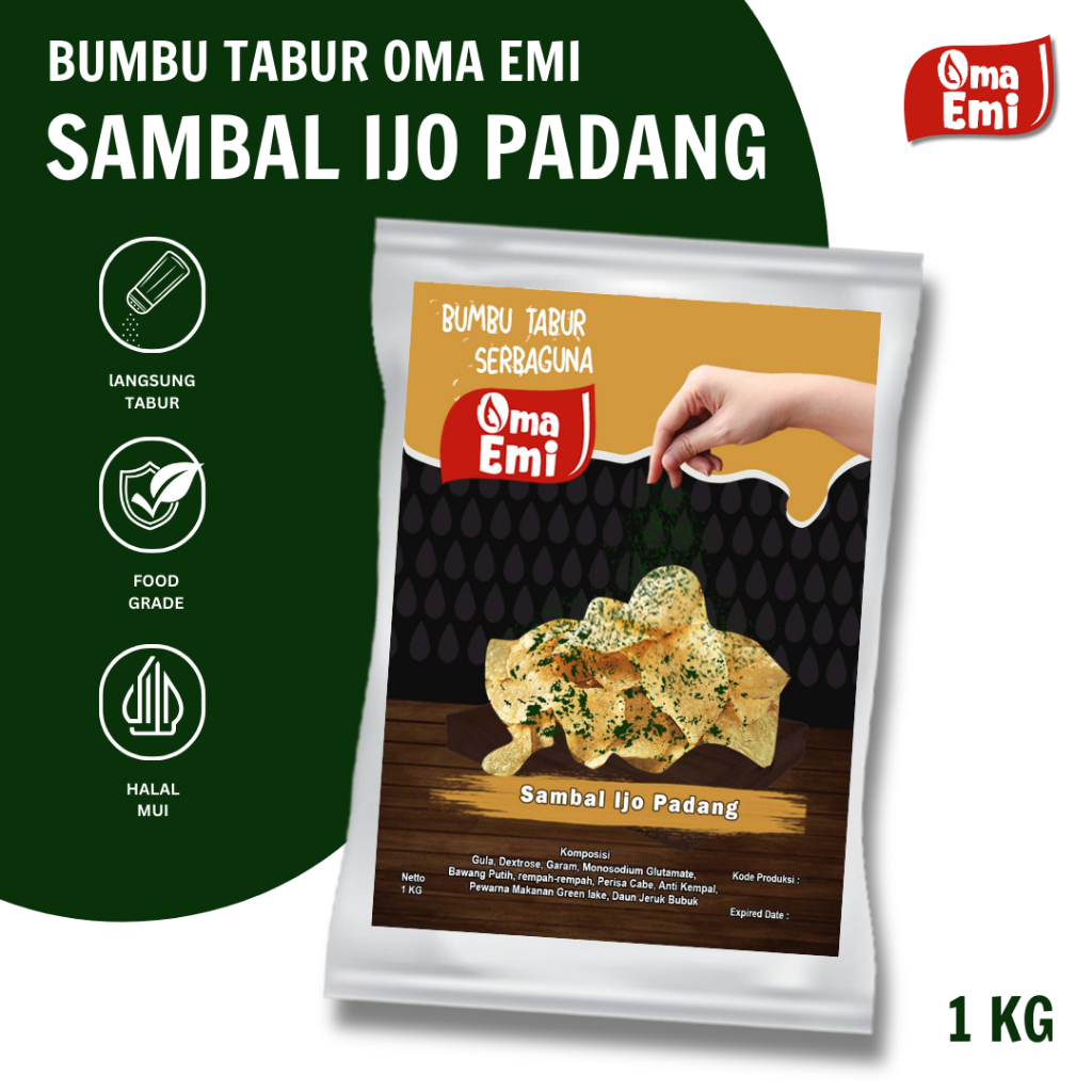 

BUMBU TABUR SAMBAL IJO PADANG 1 KG