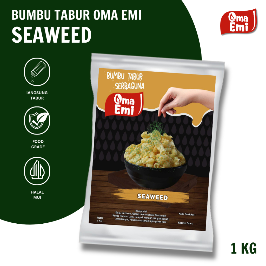 

BUMBU TABUR SEAWEED KEMASAN 1KG FOOD GRADE