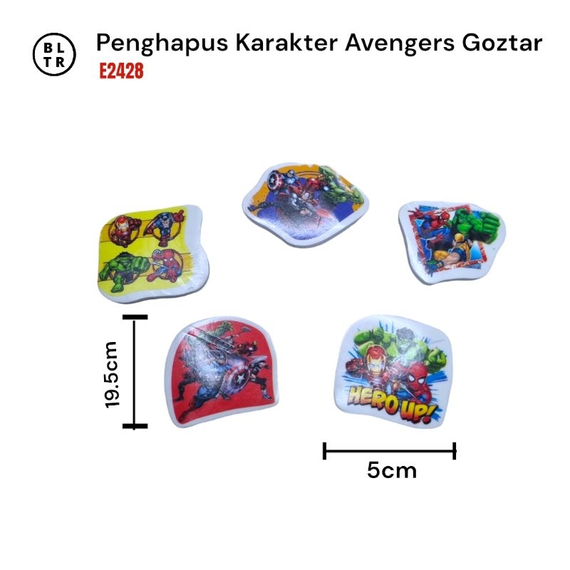 

PAK //PENGHAPUS KARAKTER 24PCS AVANGERS GOZTAR (E2428) //NEW ORIGINAL