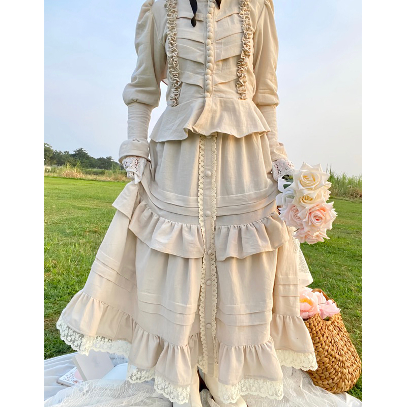 Kathy vintage set (blouse+rok)/victorian set/aesthetic set/rok vintage