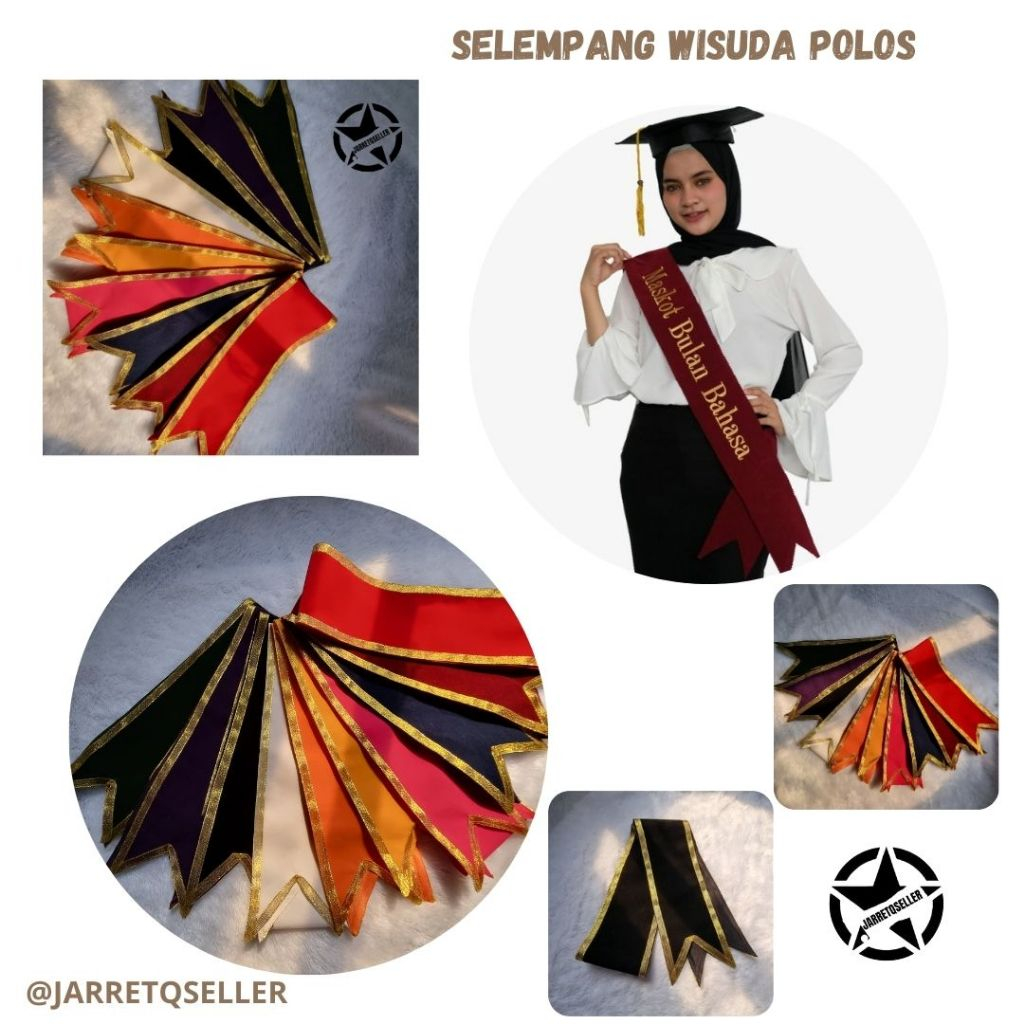 🆕 Selempang Wisuda Polos || Selempang Wisuda Leher Polos || Selempang Polos Tanpa Nama || Selempang 
