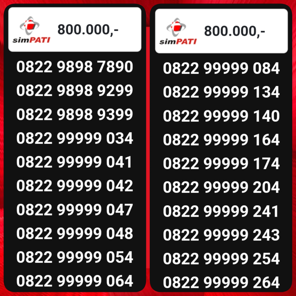 NOMOR CANTIK & REQUEST NOMOR klik cari Nomor Cantik Indonesia @50