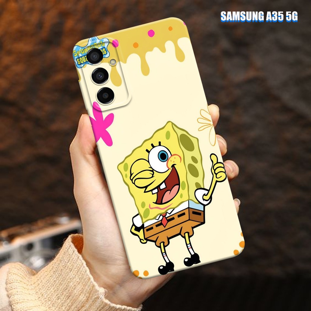 |021|Softcase Samsung A35 5g - Case Procamera -Case Fashion Cute Spongebob (Type Lain Di chat)