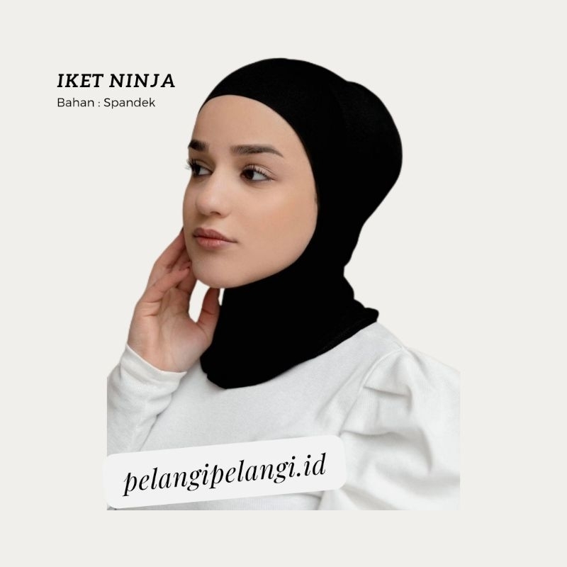 Iket Ninja Resleting/Ciput Hijab/Inner Kerudung Warna Hitam