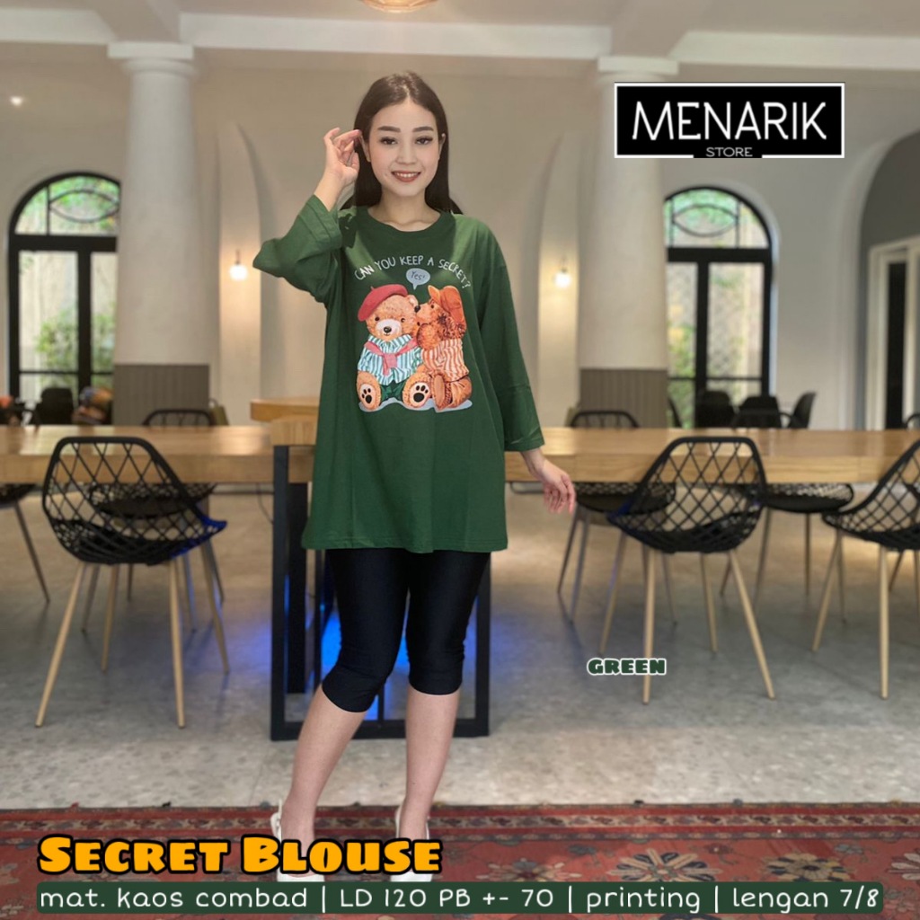 SECRET BLOUSE KAOS COMBAD LD 120 PB +-70 PRINTING LENGAN 7/8