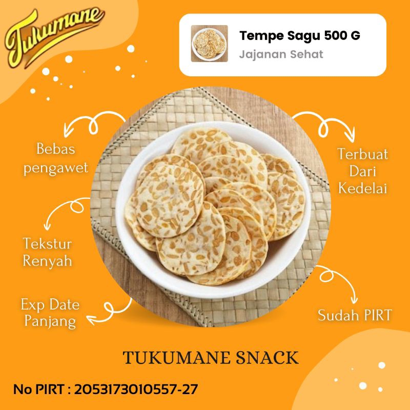 

Keripik Kerupuk Kripik Tempe Sagu Crispy Gurih Premium 1/2 Kg