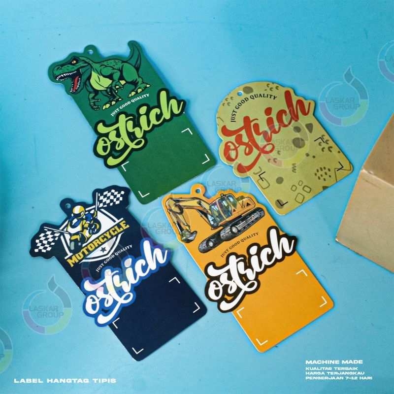 hangtag tipis 310 gsm ( free dsain ) hangtag baju, celana, hijab, daster, gamis