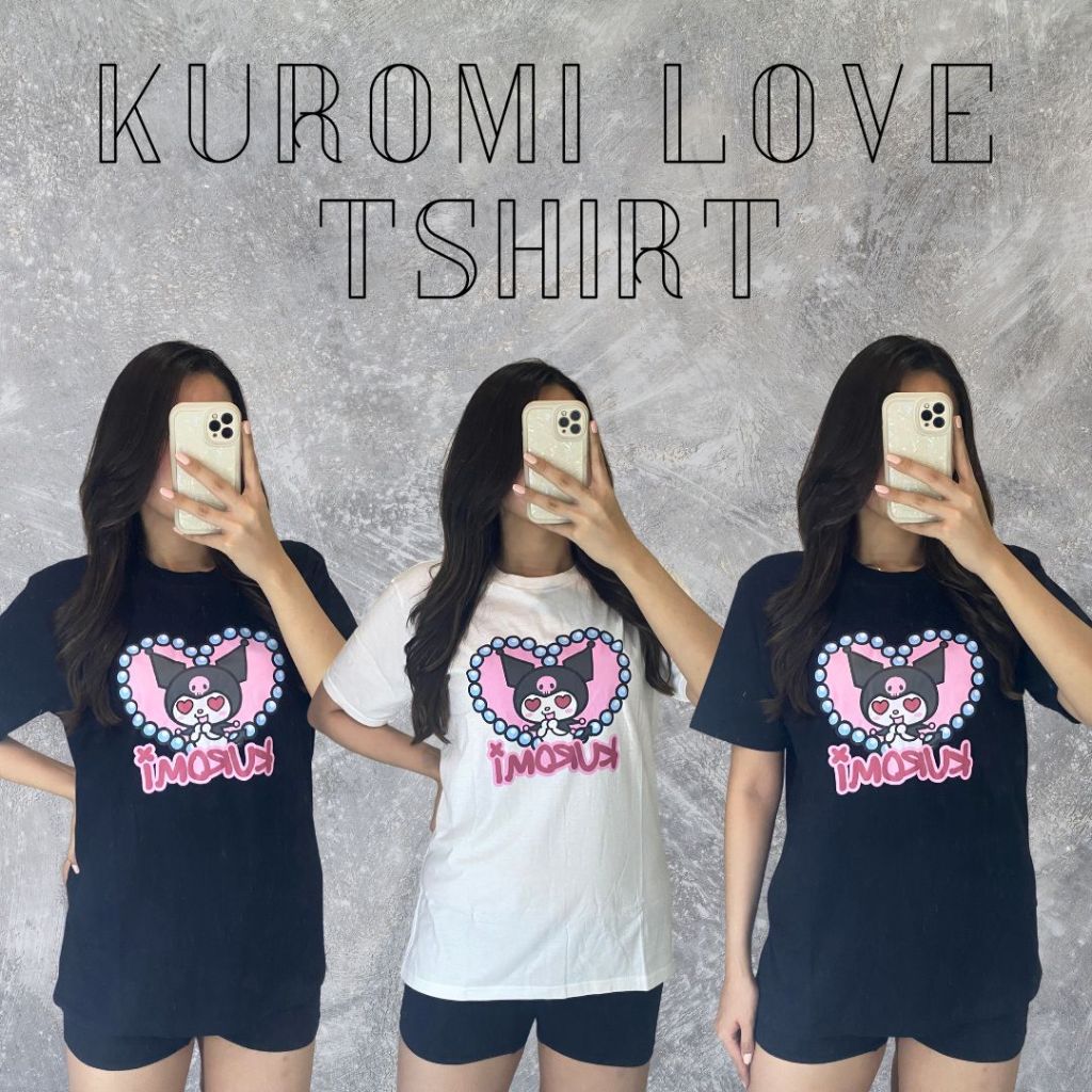 Kaos Kuromi Love Tshirt | Kaos Cartoon Kartun Shirt | Kaos Wanita Overisize Bigsize Jumbo | Kaos Uni