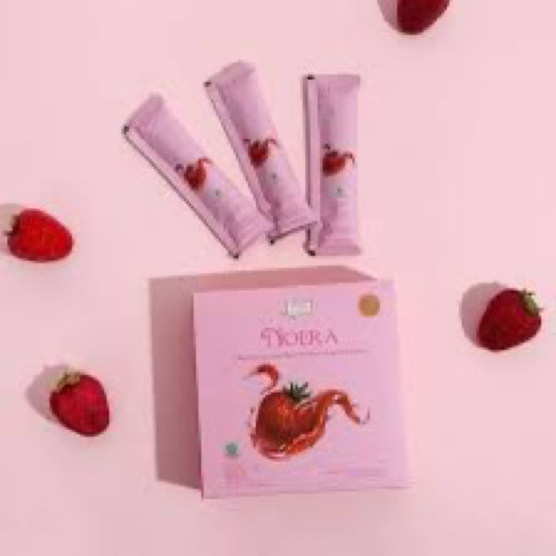 Noera Collagen Drink Strawberry 1 box 15 sachet - Kolagen Nora Official Asli Grosir Murah 100% Origi