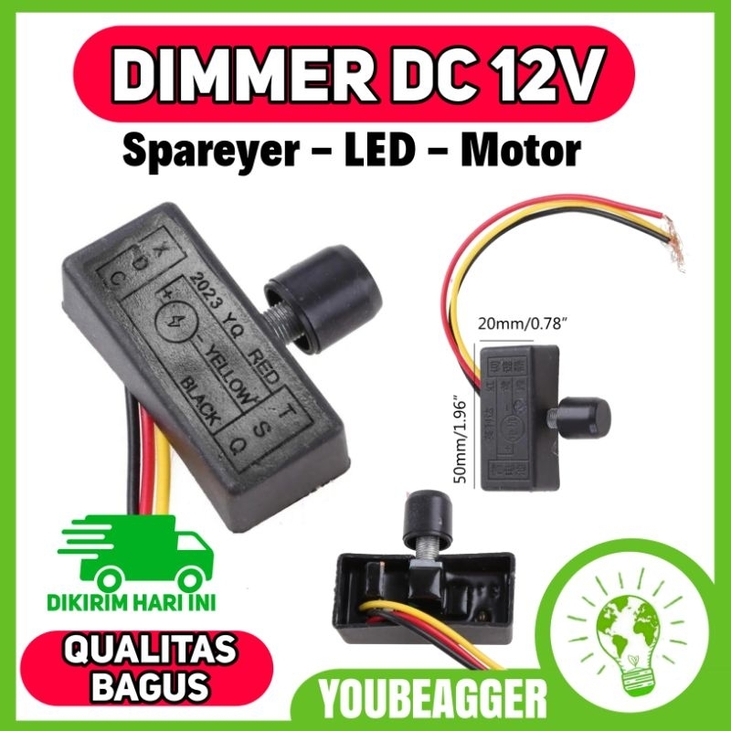 Dimmer pengatur kecepatan sprayer pomp air Dinamo dc LED 12v