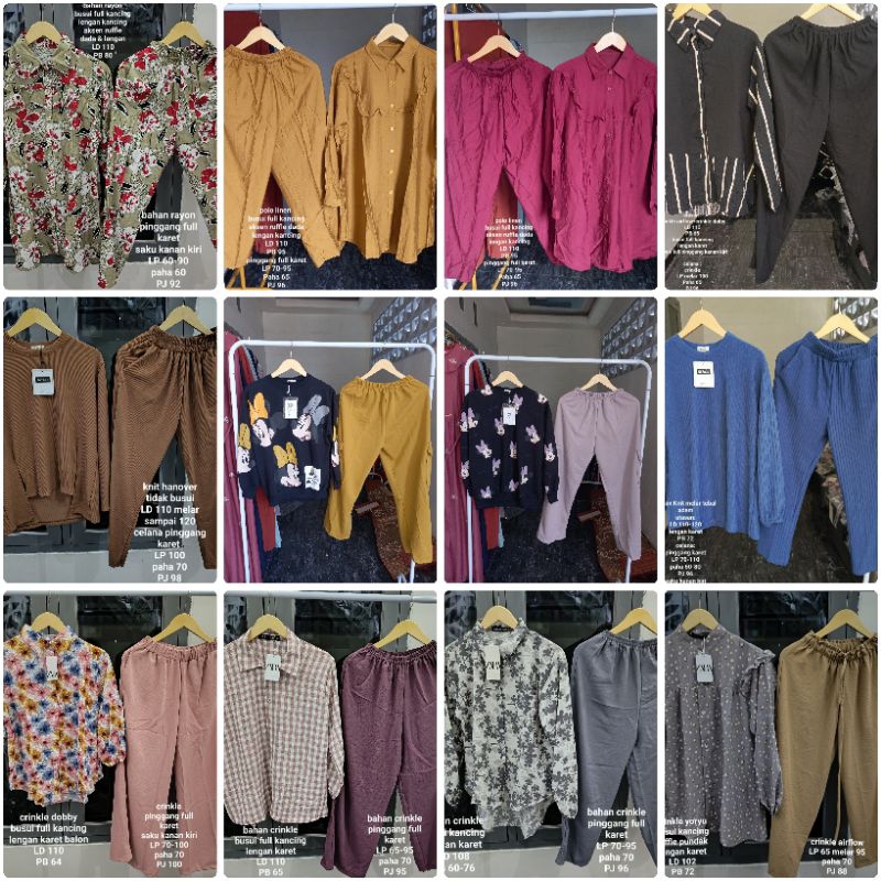 setelan crinkle ZARA setelan Knit L30 setelan tunik rayon setelan sijiso