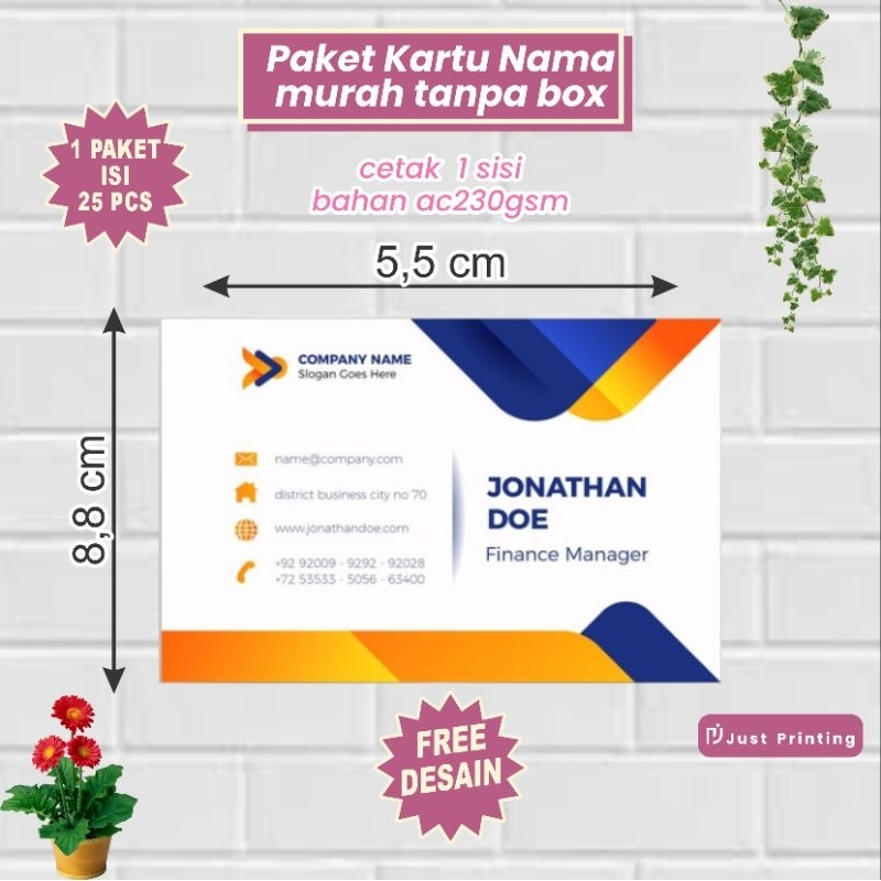 

kartu nama 1 paket isi 25pcs tanpa box