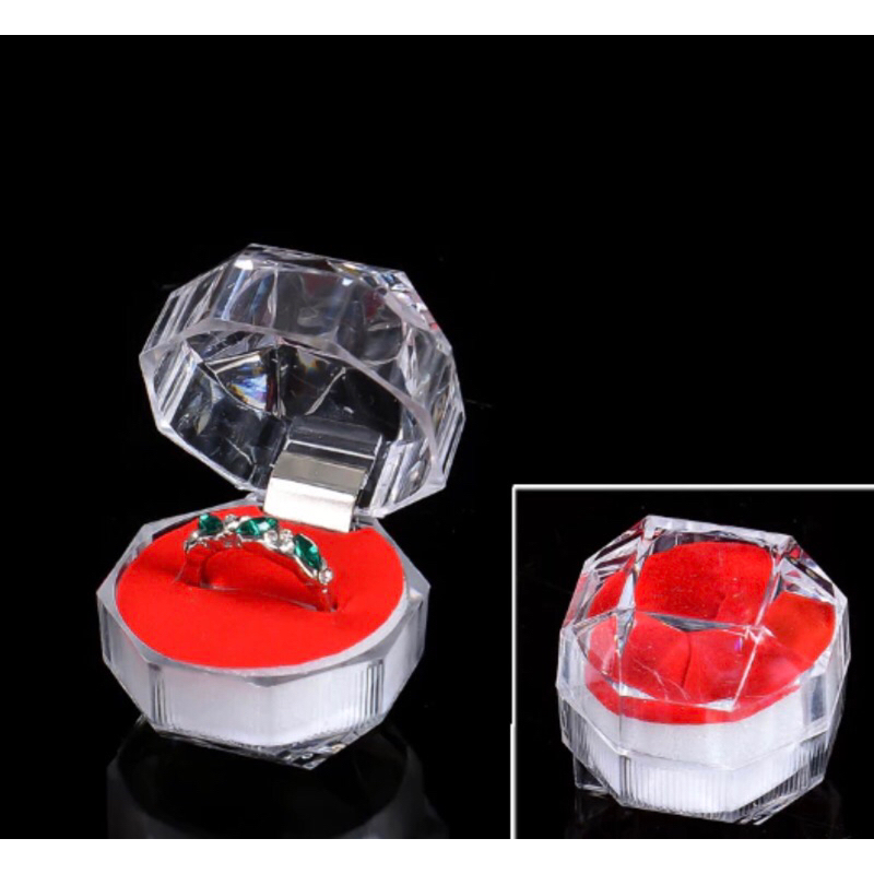

Tempat Kotak Cincin Perhiasan MINI Bahan Kaca Kristal Bening Wadah Cincin Anting Anting Aksesoris Cantik