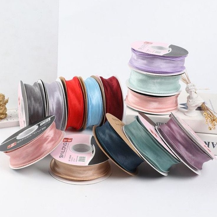 

Potongan Besar fish tail korean ribbon pita organza gelombang pita kado dekorasi korea 1 yard 9m