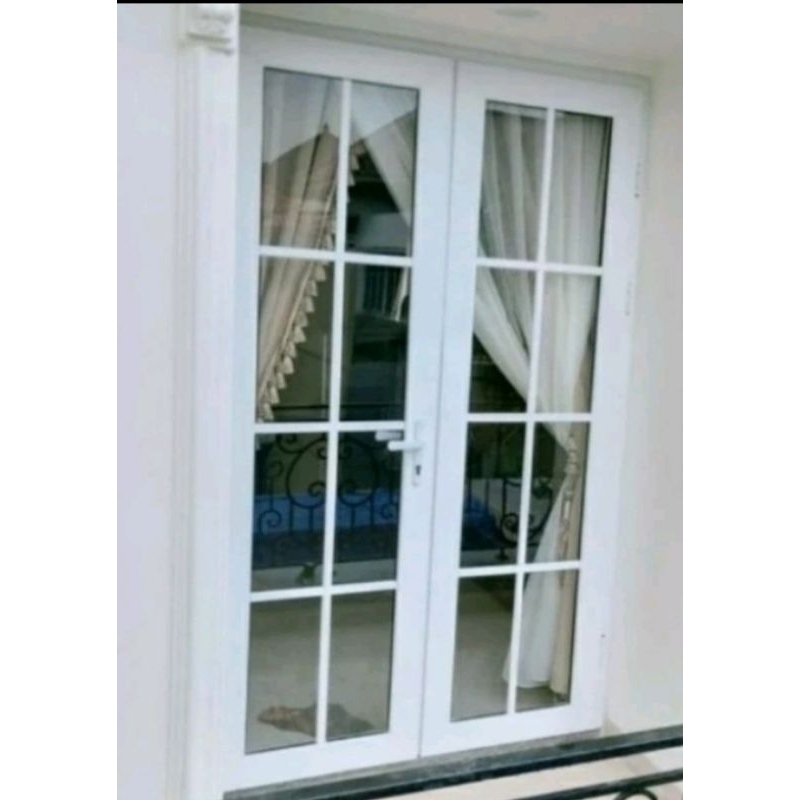 pintu double alumunium list ornamen