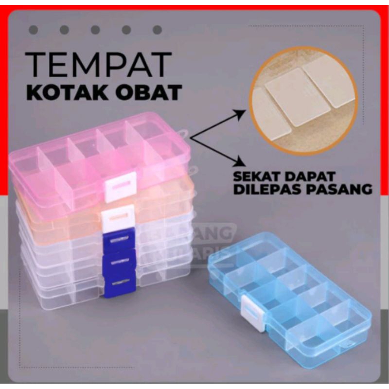 Box sekat 10 / Box obat / Box serbaguna