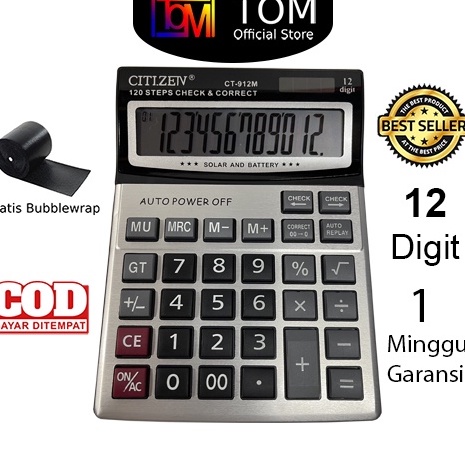 

Big Sale Kalkulator CT912M 12 Digit Calculator Check Dual 2 Power
