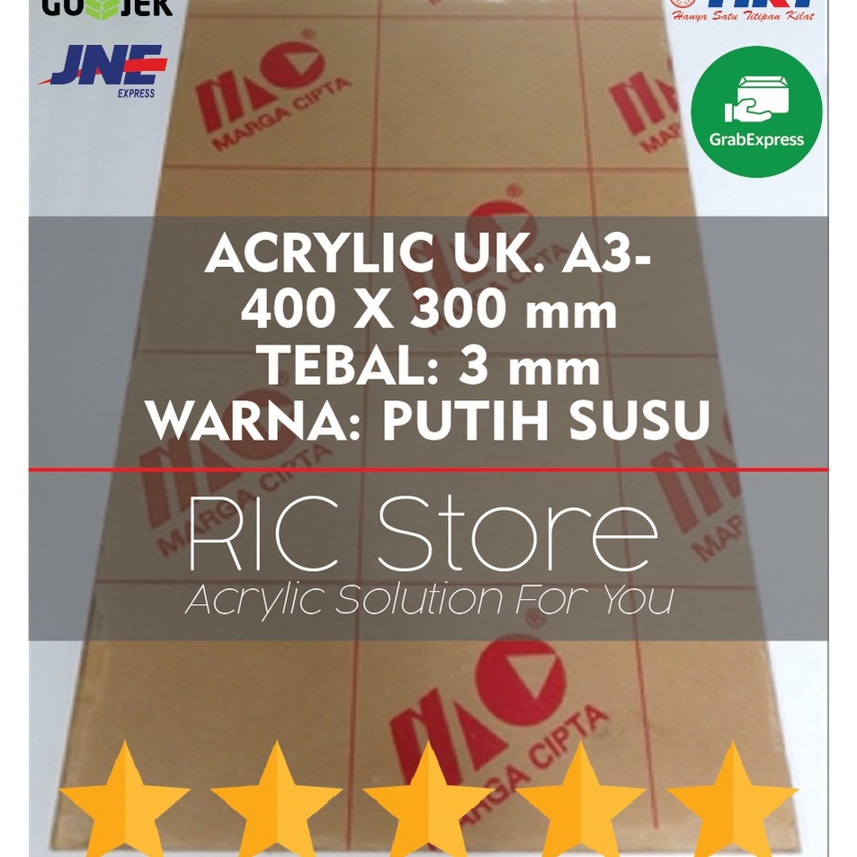 

Modern Acrylic Akrilik Lembaran Uk A3 4X3 Tebal 3mm PUTIH