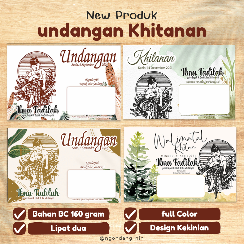 UNDANGAN KHITAN UNIK ELEGAN SIMPLE MURAH EKONOMIS - UNDANGAN VIRAL KEKINIAN
