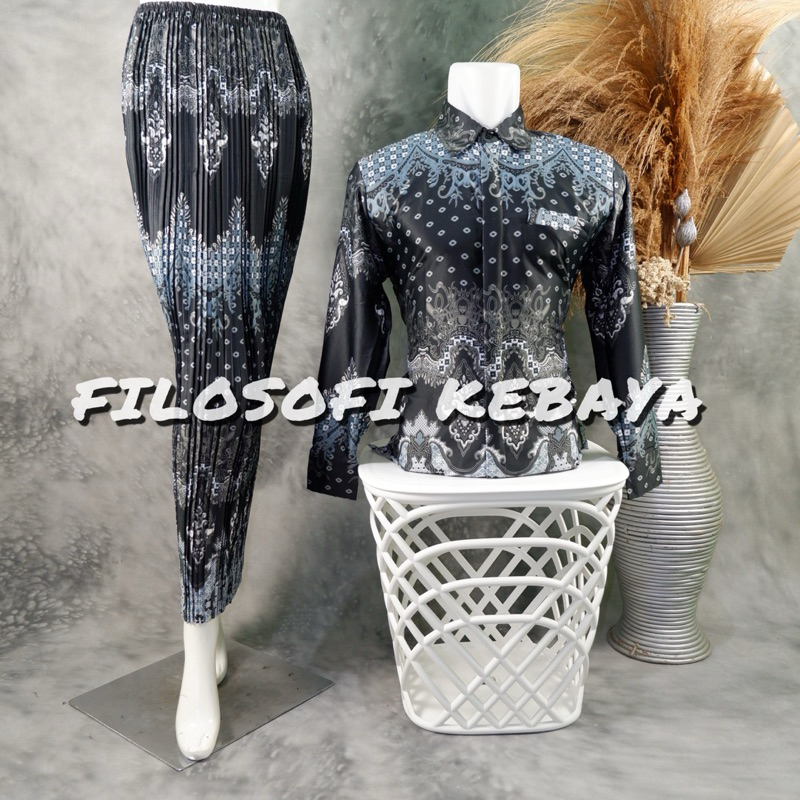 FILOSOFI KEBAYA - BAJU BATIK COUPLE PASANGAN / ROK BATIK PLISKET / ROK BATIK COUPLE KEMEJA