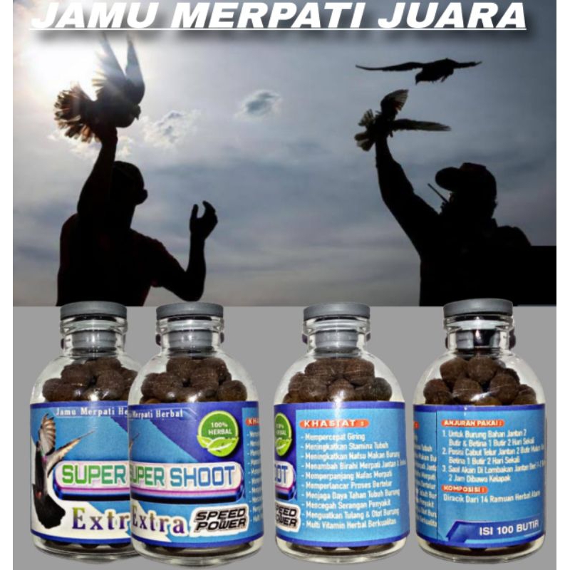 JAMU MERPATI Kolong & Balap SUPER SHOOT ISI 100 Pil Coklat Giring keket bertenaga kuda sarang walet 