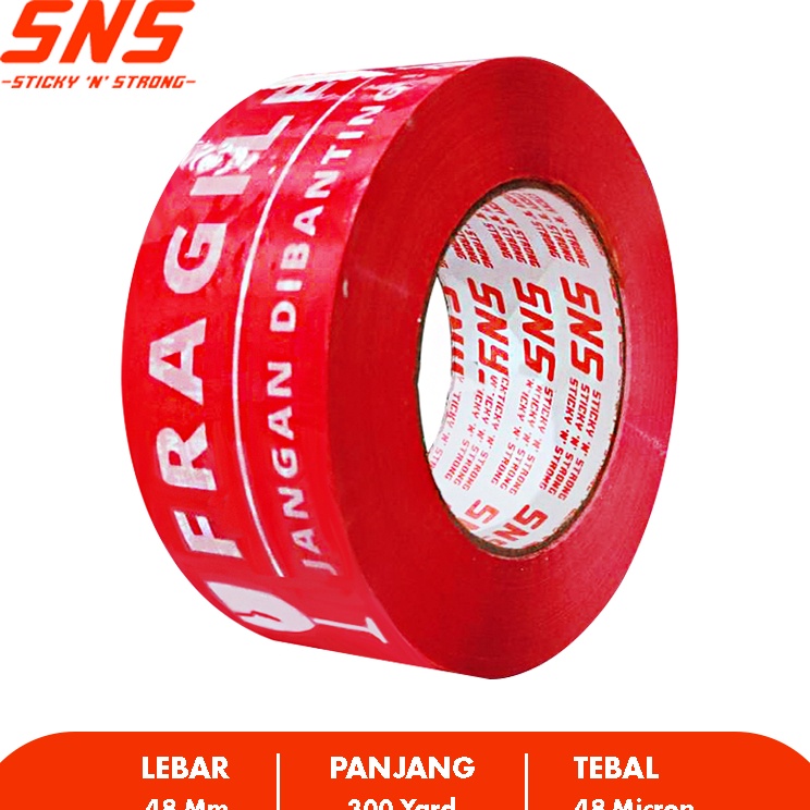 

fcTerupdate LAKBAN FRAGILE MERAH 3 YARD SNS STICKY N STRONG W84