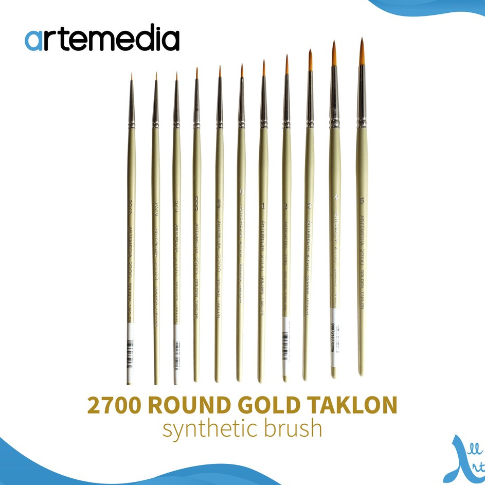 

Artemedia 27 Round Gold Taklon Synthetic Brush
