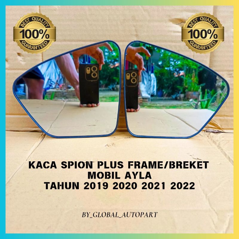 Kaca spion mobil Ayla tahun 2019 2020 2021 2022 Kaca spion plus frame/Breket nya