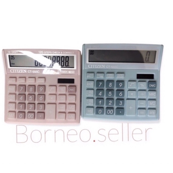 

KALKULATOR WARNA WARNI CALCULATOR CITIZEN 555N 555 C 555 COLOUR SERIES 12 DIGIT CHECK ULANG CHECK CORRECT BISA HITUNG ULANG