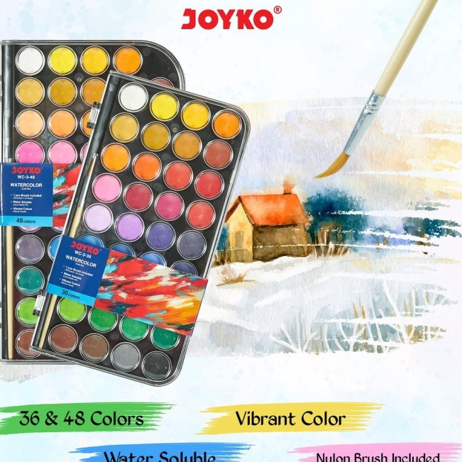 

Teknologi Terkini Cat Air Watercolour Set Joyko 48 WC3