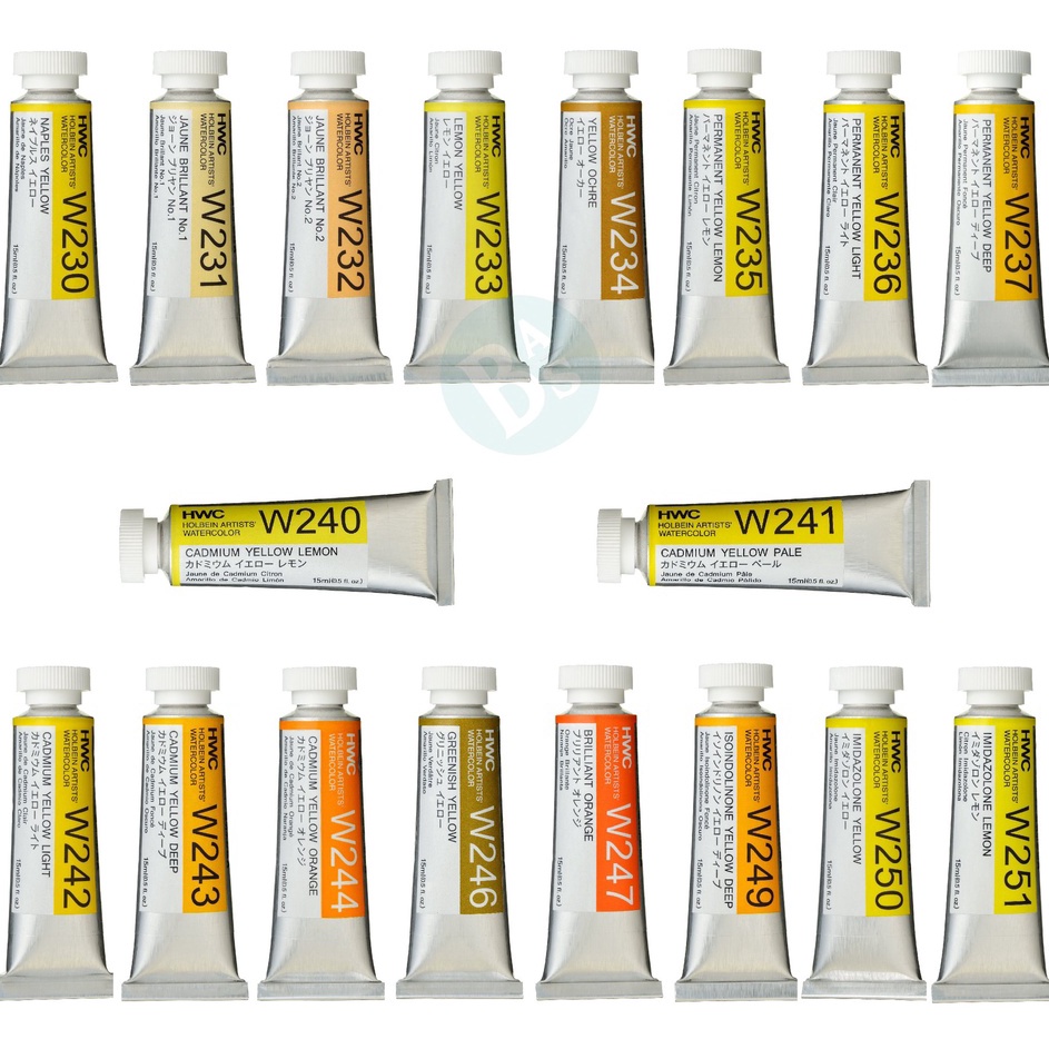 

Holbein Artists YELLOW ORANGE Watercolour Paint Kemasan Tube Ukuran 5ml 15ml 1 Original Peralatan Melukis Terlaris dari BAS Bali Art Supplies Jaka