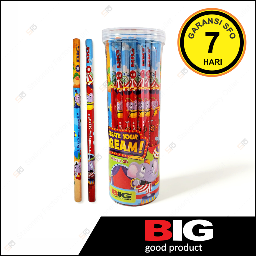 

Pensil BIG Bum Elephant 2B Satuan - PS-007 Tabung