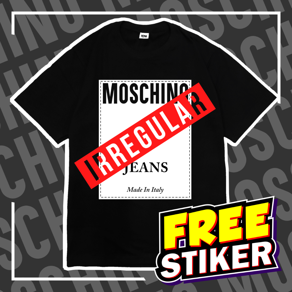( FREE STIKER ) KAOS NIKE ARDILLA MOSCHINO IRREGULAR BLACK COTTONCOMBED 24s UNISEX