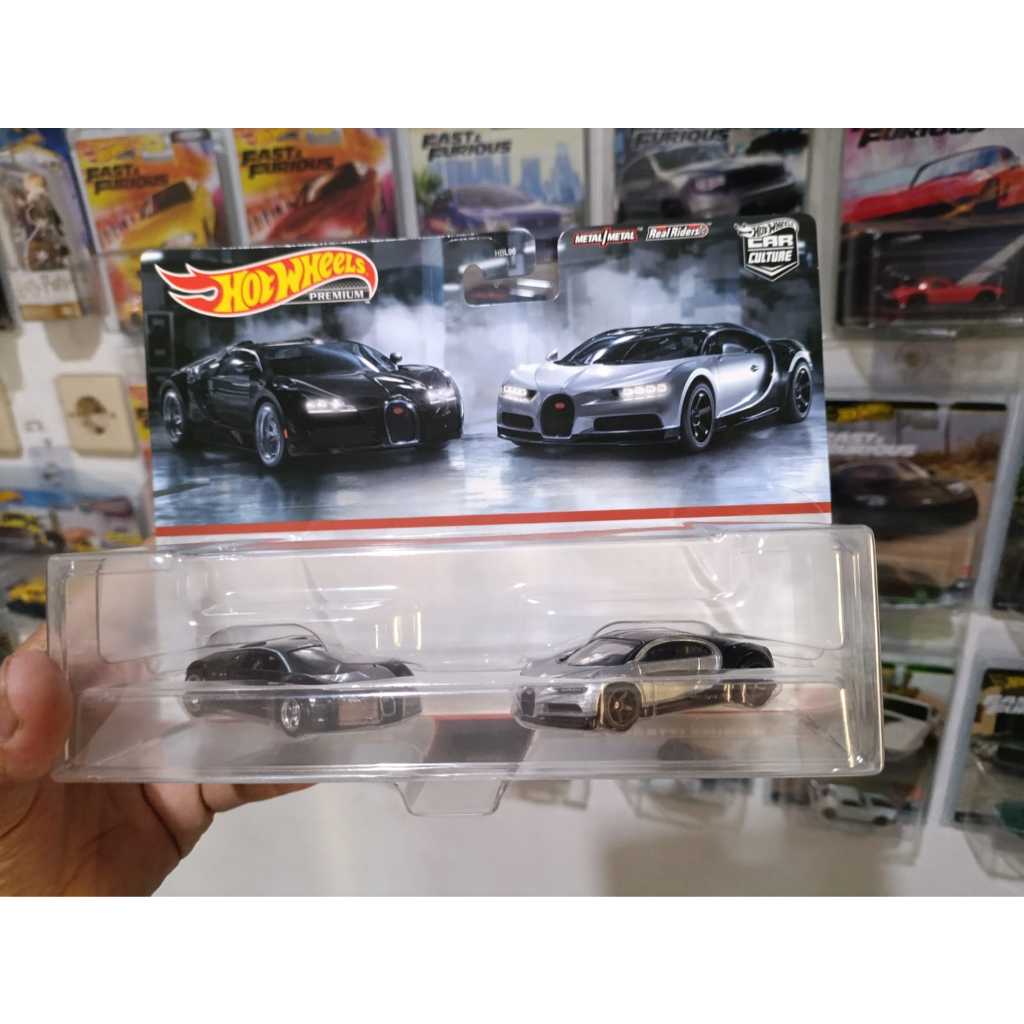 Hot Wheels Bugatti Veyron Chiron Two Pack Premium Car Culture